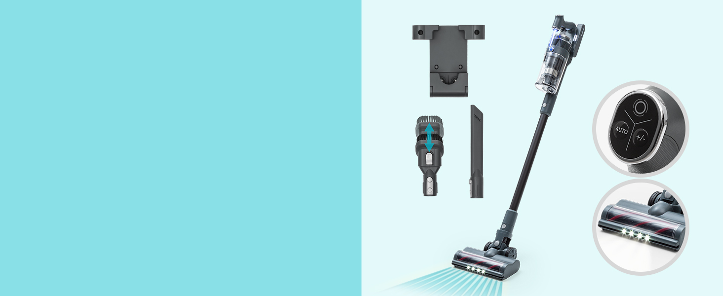 Бездротовий акумуляторний пилосос Klarstein без мішка з 4-ступеневим фільтром E12 EPA, для шерсті тварин, килима та твердих підлог, вертикальний пилосос без мішка з насадкою для підлоги 180° (сірий)