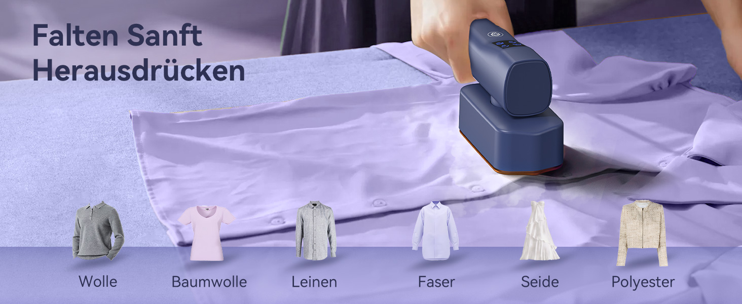 Праска Sundu Steamer: 2-в-1 відпарювач та праска для одягу, мобільна, з LED дисплеєм, 4 режими, блакитна