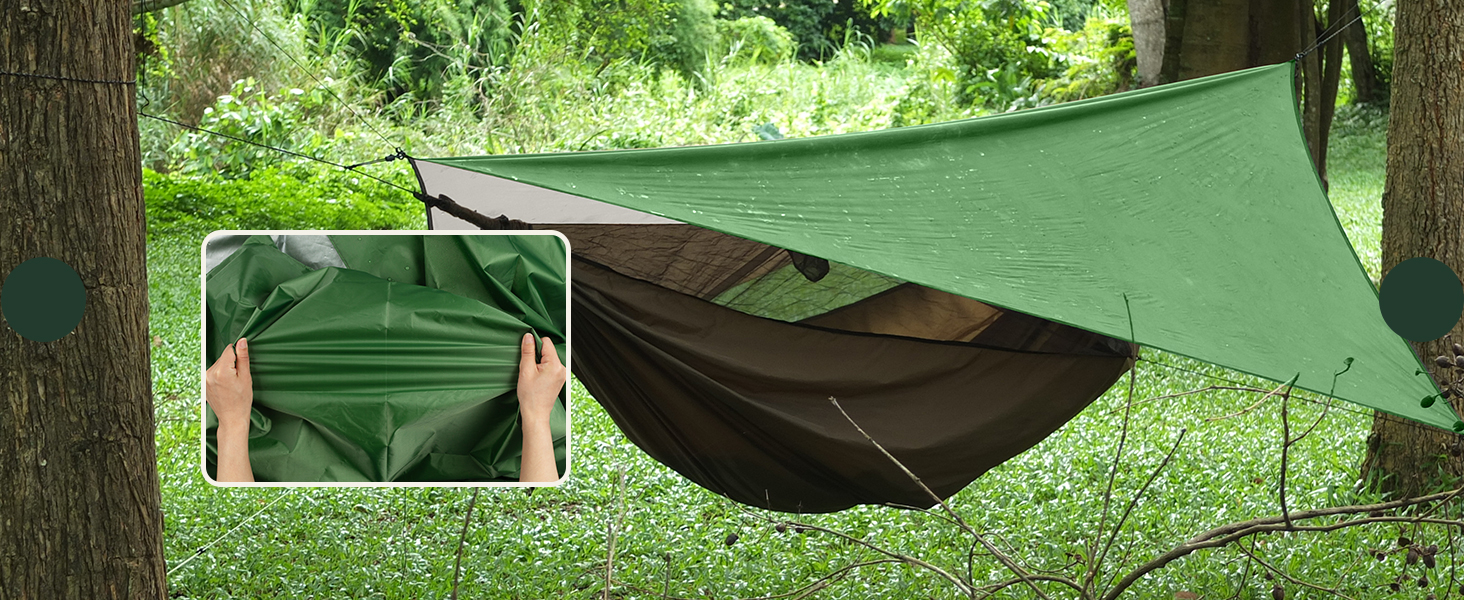 Намет Overmont 3x3 м, Тент, Сонячний Павільйон, Багатофункціональний, для відпочинку на природі, 6 кілочків та 6 мотузок