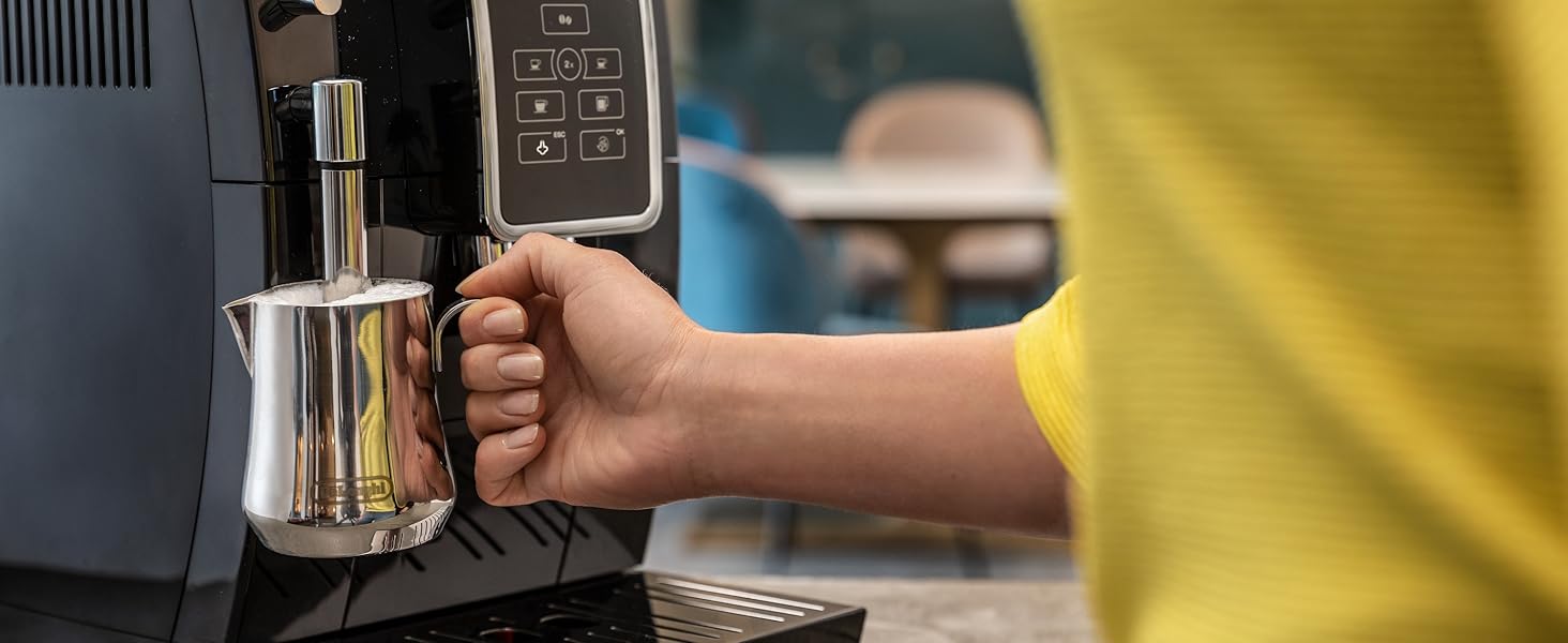 Кавомашина De'Longhi Dinamica ECAM 350.15.B: автоматична з капучинатором, чорна