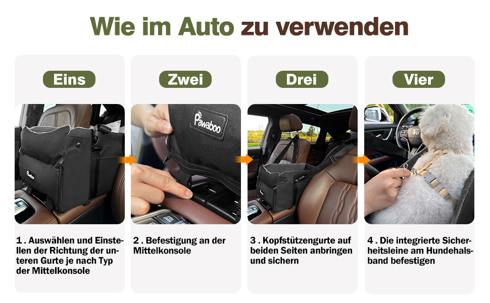 Крісло-переноска для собак Pawaboo: комфортне та безпечне автокрісло для маленьких собак до 11 кг (чорний/сірий)