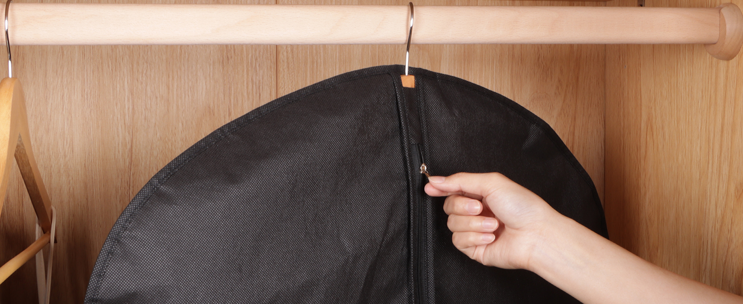 Чохли для одягу KEEGH, 10 шт. - захисні мішки для зберігання одягу, костюмів, пальто, сорочок, 60x152 см, чорний, фліс