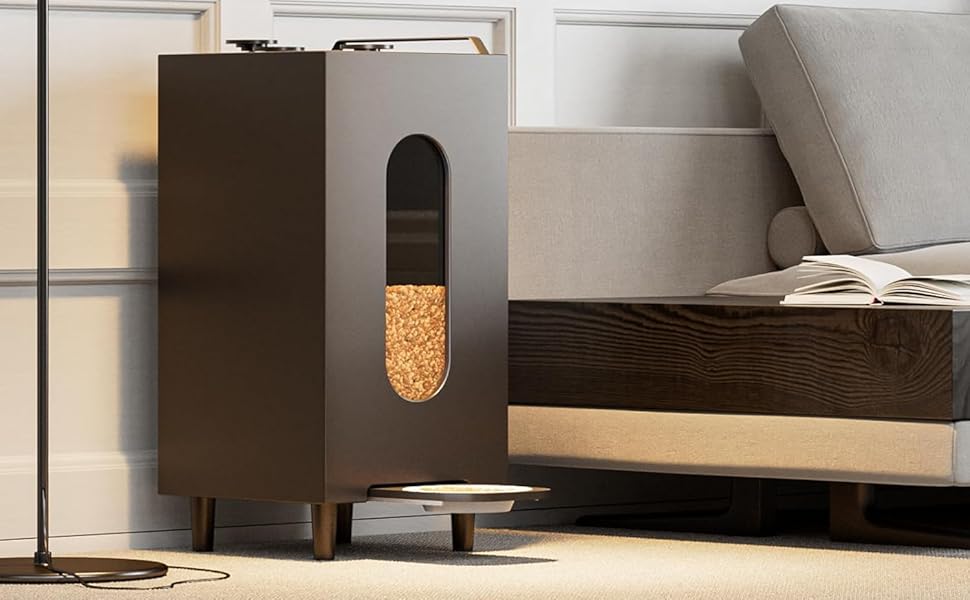 Автоматичний годівниця для котів та собак QLS, 20л, з мискою, чорна, 60 x 30 x 30 см