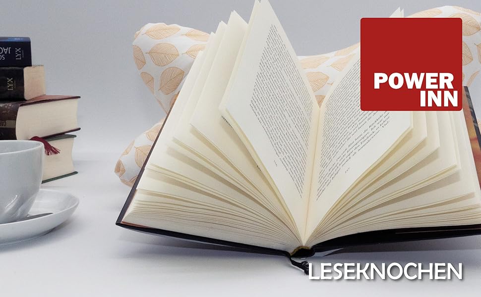 POWER INN Велике подушко-підголівник для читання 44x23 см | Подушка-підголівник як книжка-підставка та подушка для читання | Можна прати при 60°C з високоякісного дизайнерського друку 100% бавовни (бавовна, фіолетовий) Фіолетова бавовна