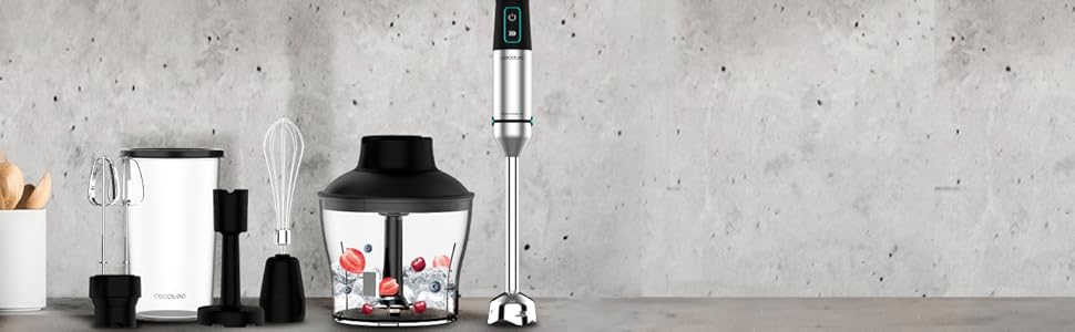 Блендер Cecotec Stabmixer Power TitanBlack 1500 XL PerfectCream з титановим покриттям, 1500 Вт, 6 насадок