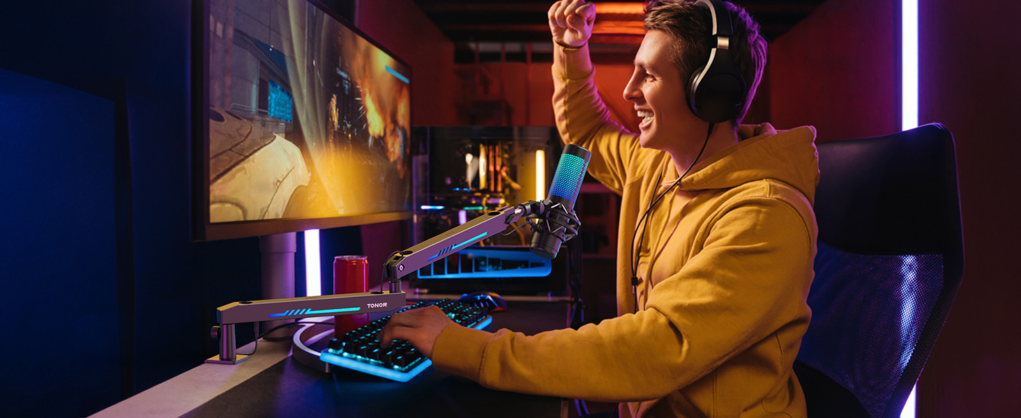 Кріплення для мікрофона TONOR RGB T90LP з підсвічуванням, для стрімінгу та студії