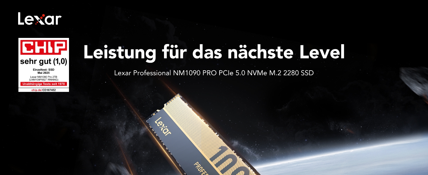 Lexar SSD PCIe 5.0 Gen5 NVMe 4TB - Швидкий SSD для ігор та створення контенту (NM1090 PRO)