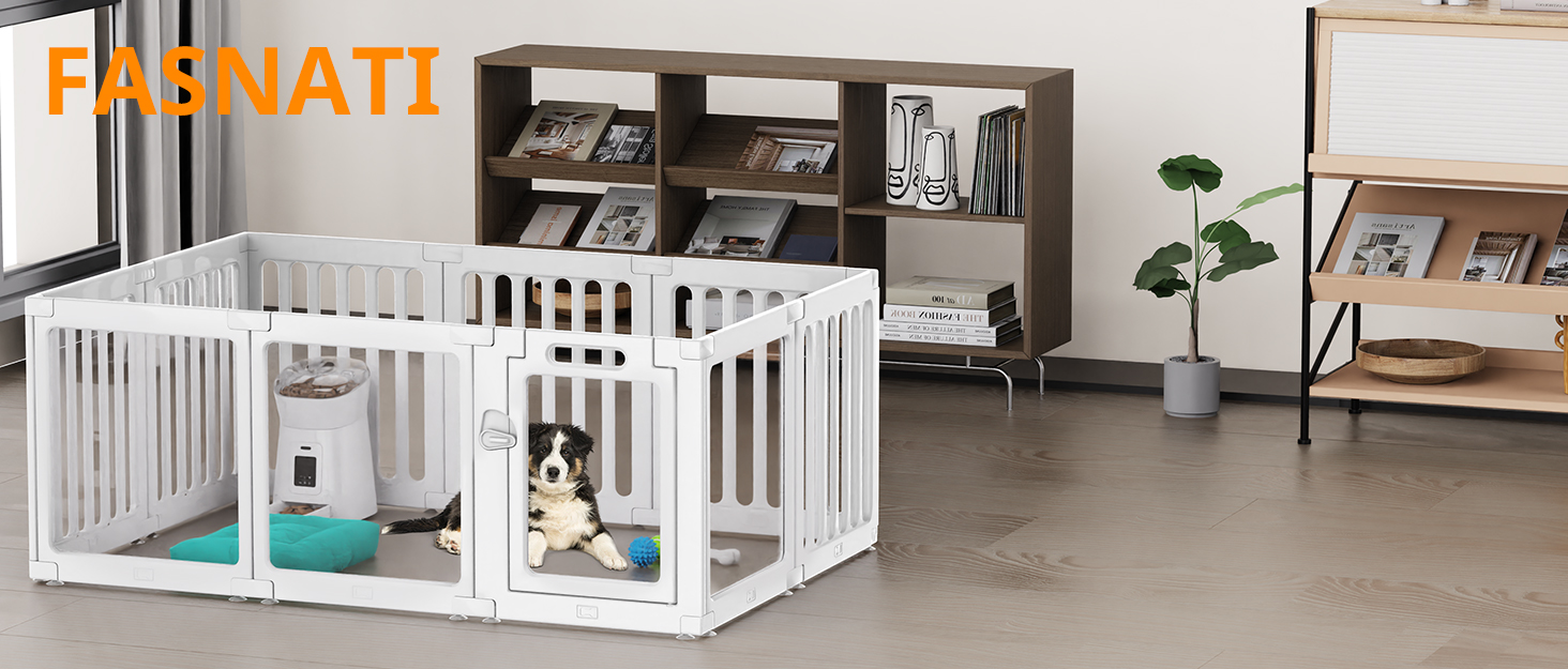 Акриловий вольєр для цуценят Indoor 60 см, прозорий вольєр для цуценят, вольєр для домашніх тварин з пластику для маленьких собак, легко збирається та чиститься, 14 панелей (200L x 150B x 60H см)