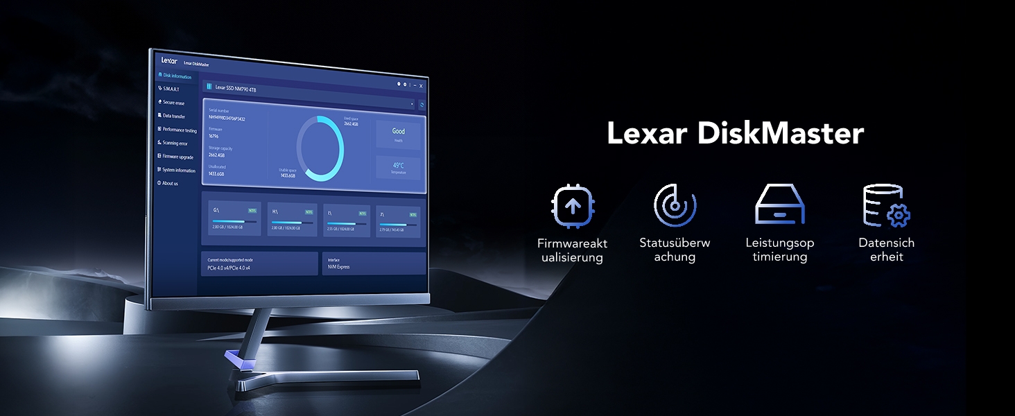 Lexar EQ790 2TB SSD M.2 PCIe Gen4x4 NVMe 1.4 - Внутрішній SSD для PS5 та ПК, 7000 МБ/с (читання), 5000 МБ/с (запис)