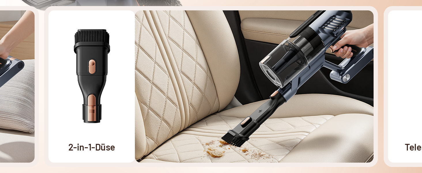 Бездротовий акумуляторний пилосос 45000Pa з антизаплутувальною щіткою, LED-дисплеєм та фільтрацією 99,9%, для прибирання шерсті тварин, килимів, твердих поверхонь та авто (сірий)