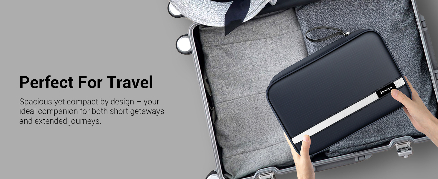 Сумка для туалетних речей Maliton: велика водонепроникна сумка для подорожей, спорту та басейну | 4 відділення | Складана | Navy Blue