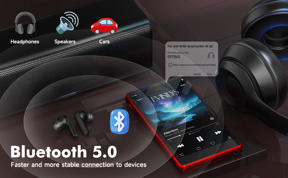 MP3 плеєр 163GB з Bluetooth, Spotify, WiFi, 4.5