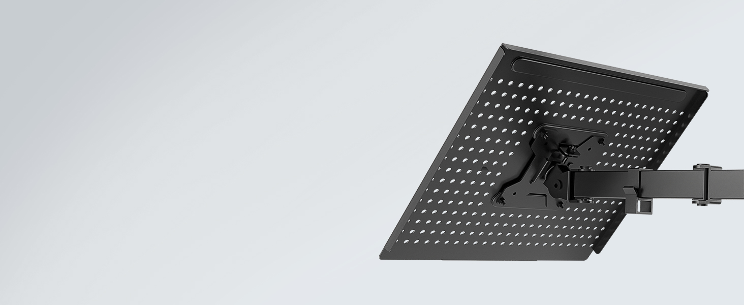 Кріплення для монітора Redbat з відділенням для ноутбука, Dual Screens, повністю регульоване для LCD LED екранів 13-32 дюймів до 8 кг та ноутбуків до 16 дюймів, нахил, поворот та обертання, 2 способи кріплення