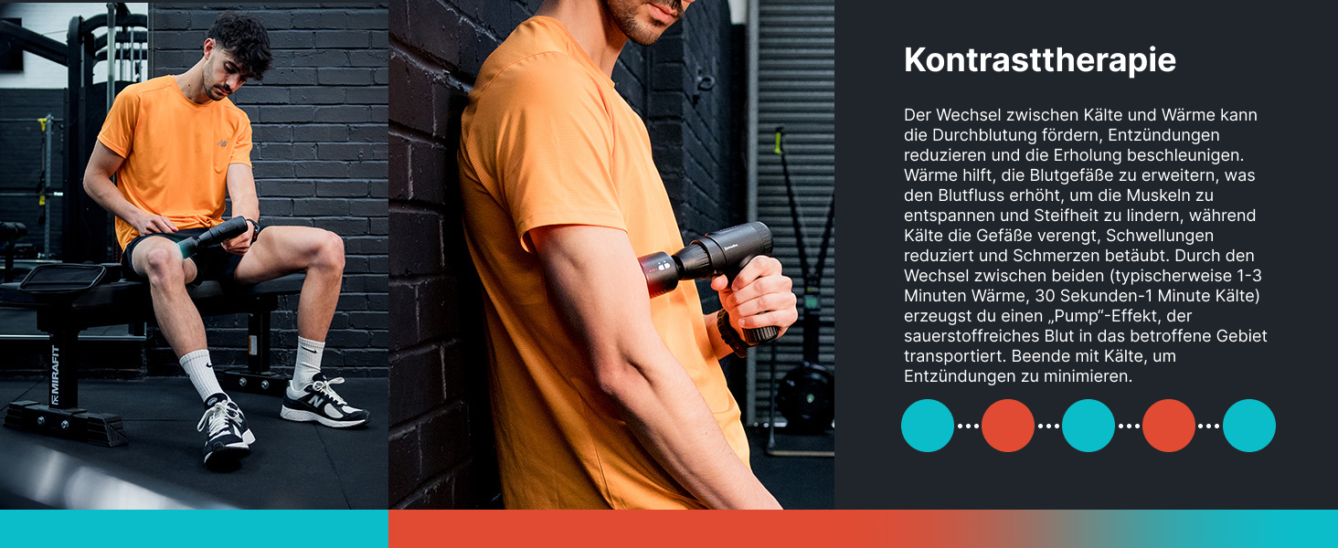 Масажер Homedics NOVO+ з підігрівом та охолодженням – електричний масажер з регулюванням температури, 4 насадки, 6 інтенсивностей, глибоке розігрівання, акумуляторний, з кейсом