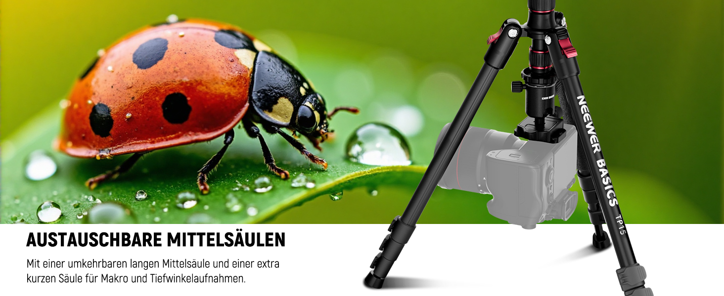 Штатив для камери NEEWER Basics з моноподом, 71' (22 см) з алюмінію, важкий, портативний, для подорожей, DSLR, мобільний телефон, 360° кульова головка, кріплення для телефону, сумісний з iPhone, для зйомки відео