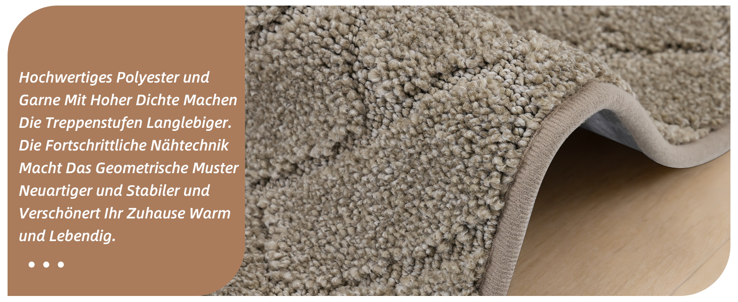 Килимки на сходи BEQHAUSE, 4 шт, 22x70 см, бежеві, антиковзкі, для дітей та літніх людей, машинне прання, TPE основа