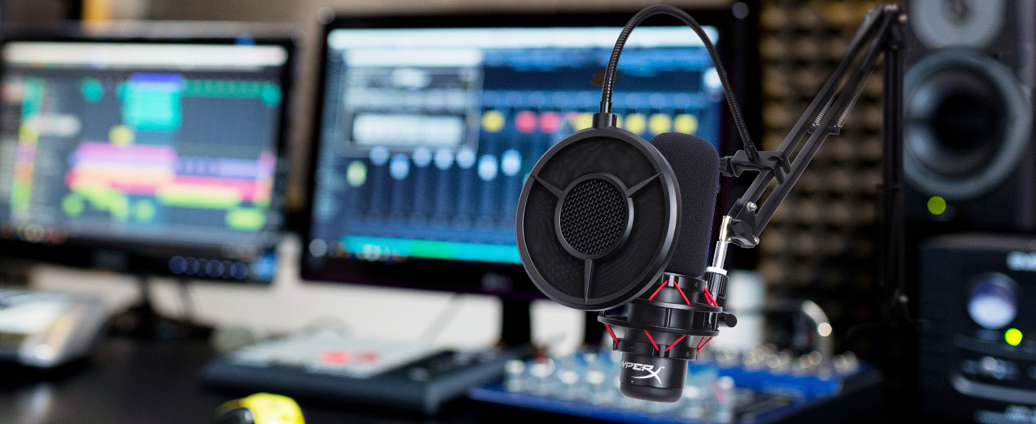 Кріплення для мікрофона HyperX QuadCast/ProCast YOUSHARES (PS-T7) з поп-фільтром, професійний штатив-кріплення для мікрофону, червоний