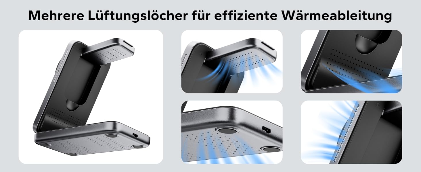 KPON Станція зарядки MagSafe для Apple Watch та iPhone, 3 в 1. Швидка зарядка для iPhone 12-17, Apple Watch 11-2, AirPods. Підходить для подорожей та офісу. В комплекті адаптер 20W.