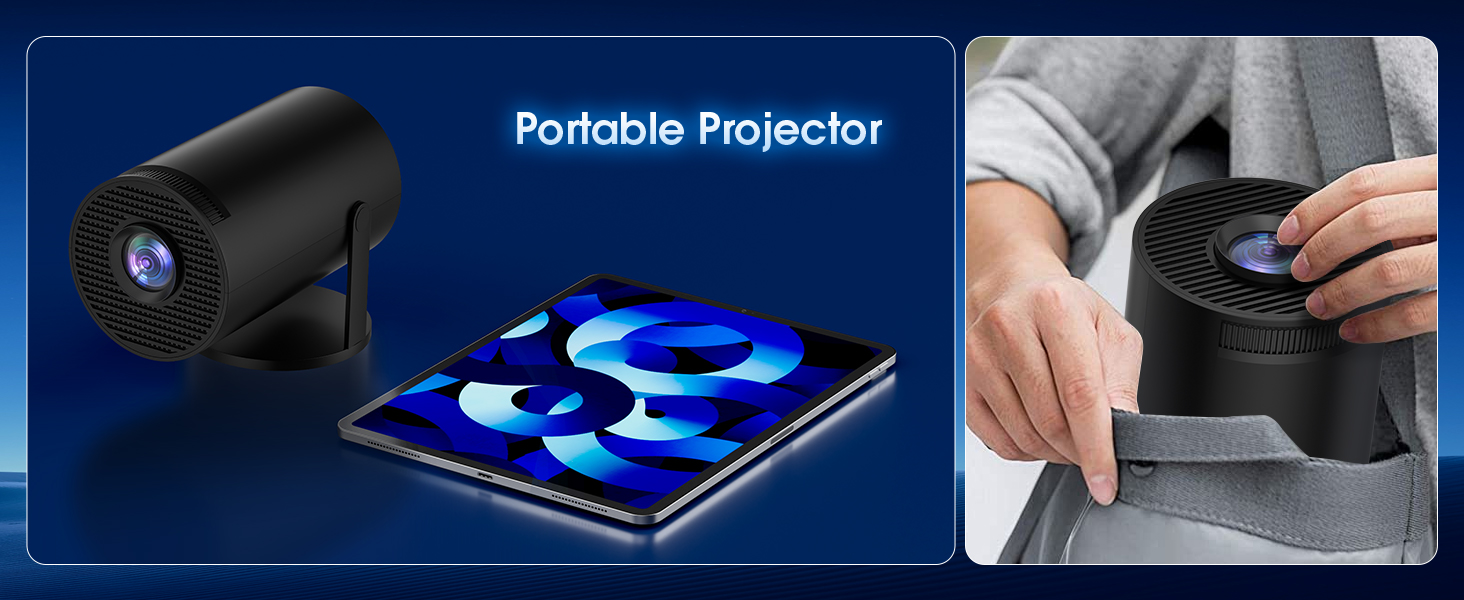 Проектор Mini Beamer 4K Full HD з Android TV, WiFi 6, Bluetooth 5.2, Auto Keystone, чорний