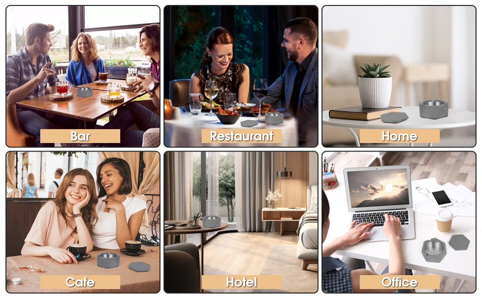 Бетонна попільничка MOSTFUN з кришкою, геометричний дизайн, для вулиці та дому, з нержавіючою сталею, скандинавський стиль