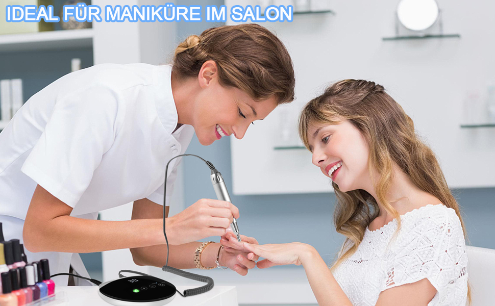 Електрична нігтьова фрезер ENGERWALL для гель-лаку, 35000 об/хв з LCD екраном та сенсорними кнопками. Професійний набір для манікюру та педикюру, догляд за нігтями, дизайн нігтів. Професійний, з підключенням.