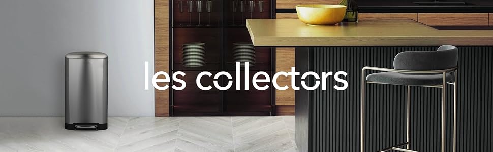 Сміттєвий відер з педаллю Les Collectors N°501, кухонний відро з внутрішнім контейнером, нержавіюча сталь, матове покриття, сірий, 20 л