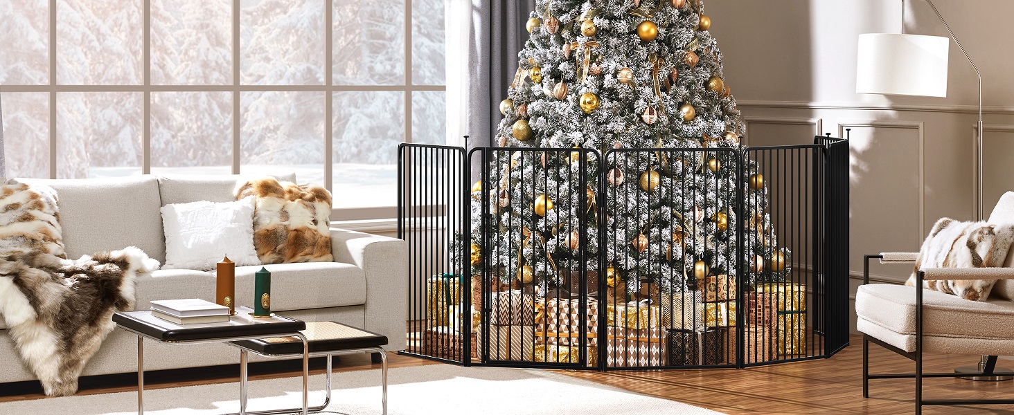 Забіг для цуценят Yaheetech 6-секційний, 100 см, з замком, захист від подряпин, міцні металеві дроти, для дому та саду