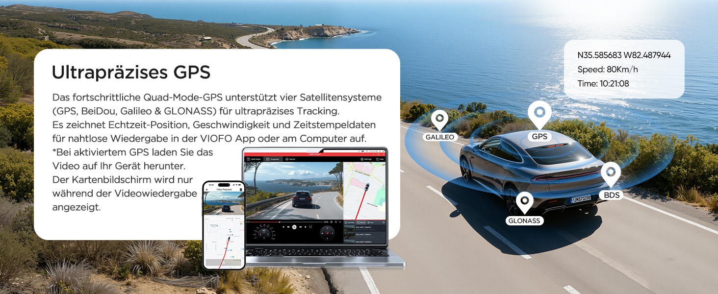 Автомобільний відеореєстратор VIOFO A119M Pro 4K HDR з Wi-Fi 6, GPS, нічною зйомкою, CPL-фільтром та режимом паркування