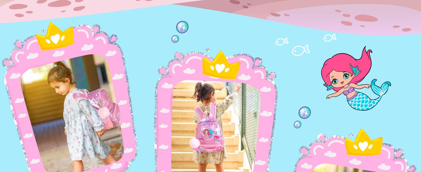 Рюкзак для дівчинки Єдиноріг, дитячий рюкзак з паєтками, персоналізований рюкзак Kawaii для школи/садочка, подарунок на день народження/Новий рік (рожевий, 38 см)