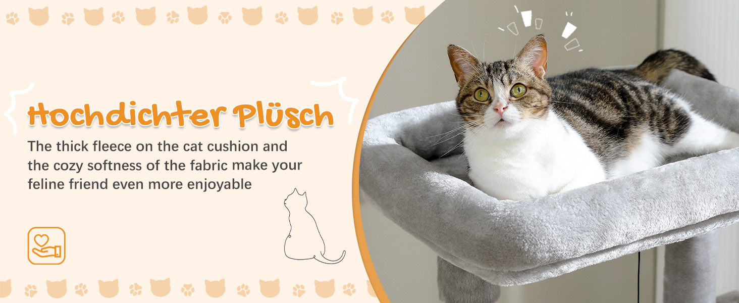 Комплекс для котів PAWZ Road з гамаком, будиночком та когтеточками, сірий, 143 см