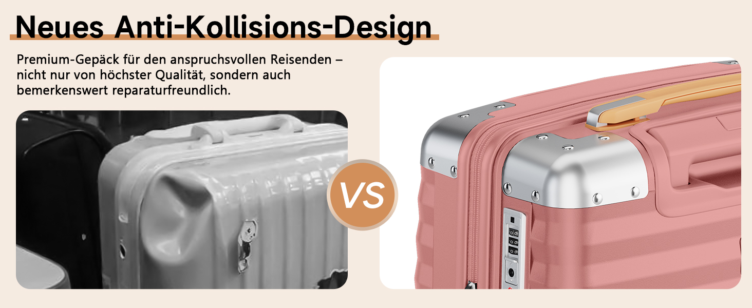 Набір валіз Joyway 3 шт. з жорстким корпусом, легкий PP, рожевий колір, з TSA замком та 4 колесами (20'+24'+28')