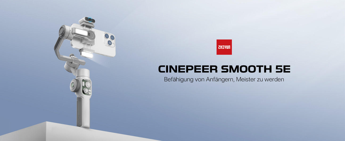 ZHIYUN CINEPEER Smooth 5E - Стабілізатор для смартфона з підсвічуванням та штативом (3-осьовий)