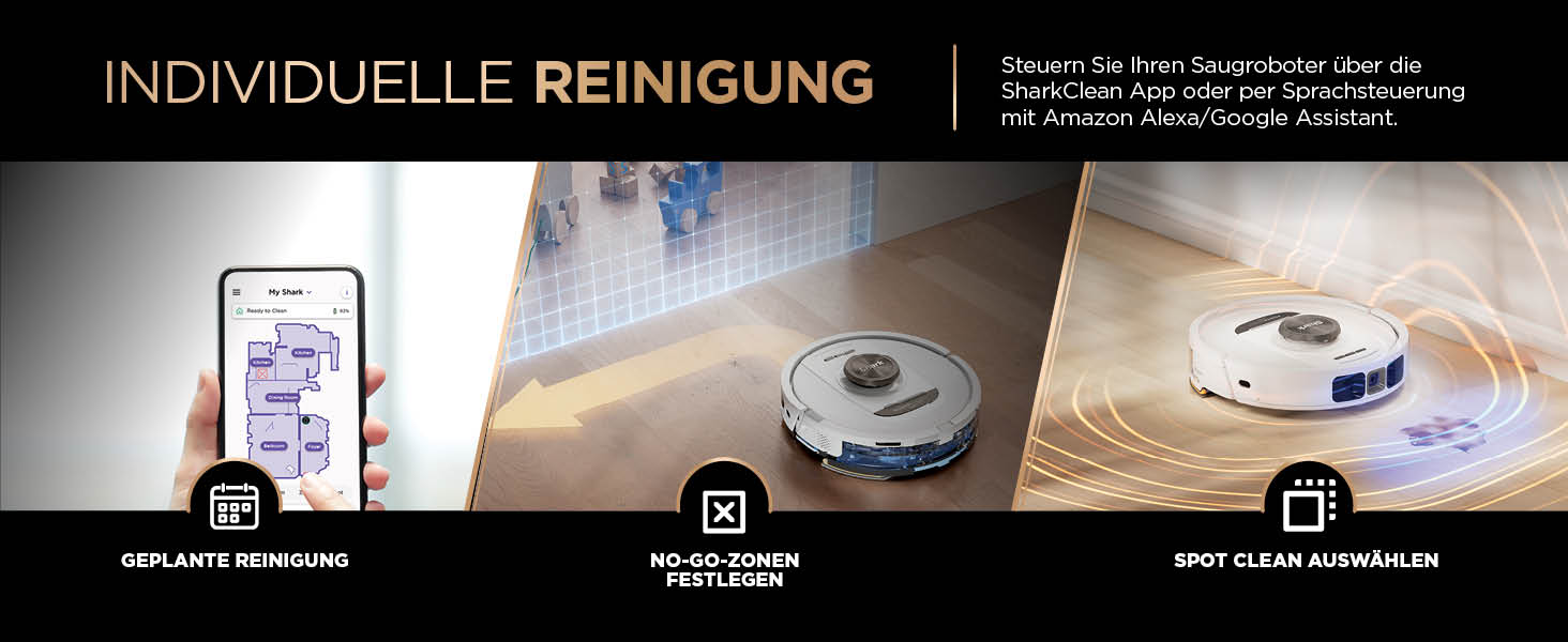 Робот-пилосос та робот-мийник Shark PowerDetect 2-в-1, NeverTouch Pro, самостійне очищення до 60 днів, 3D-LiDAR навігація, NeverStuck, керування через додаток, RV2800ZEEU, 2 щітки, Anti-Micro Pads, 1 капсула