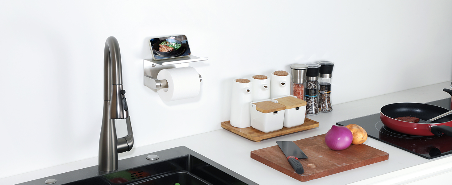 Тримач туалетного паперу Mooche з нержавіючої сталі, 17,5 см, полірований – надійний для ванної кімнати та дому