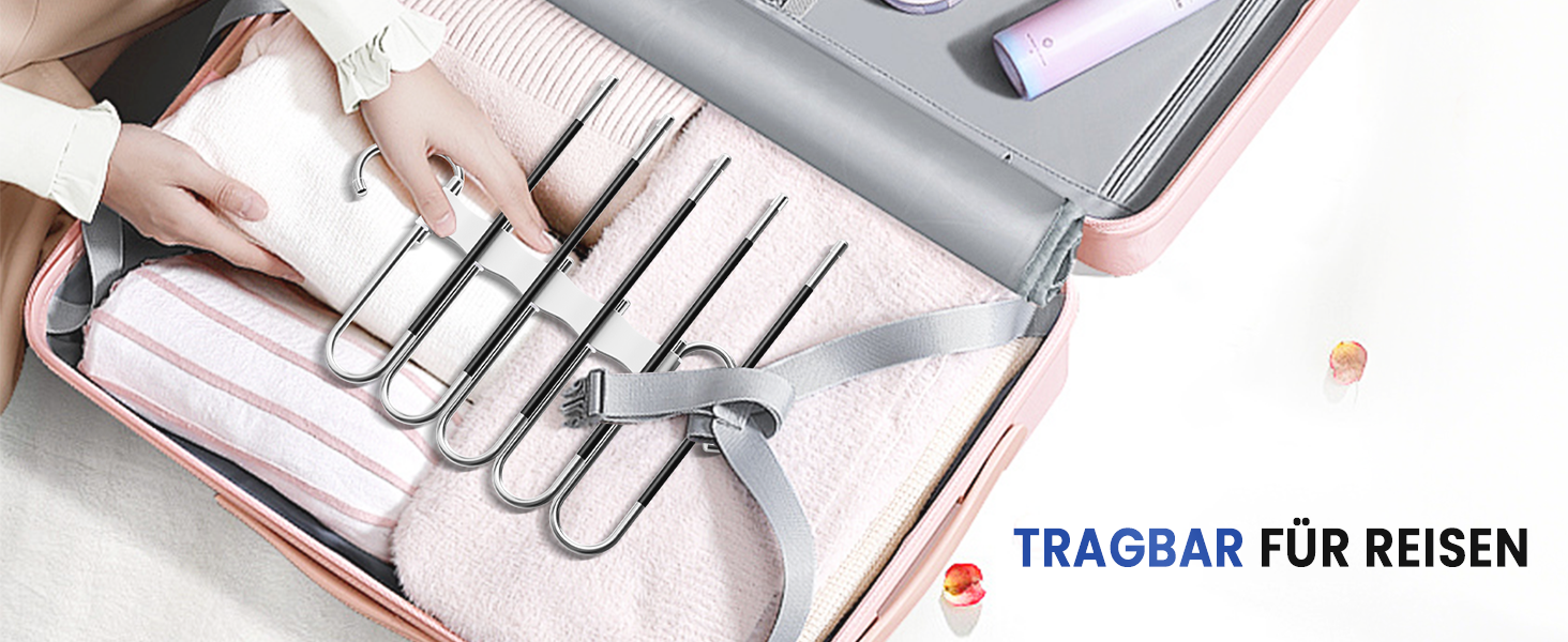 Фальшбугель для штанів DAMITA - 2 шт. (білий) - фальшбугель, органайзер для шафи, штани, джинси, спідниці, шарфи, для жінок та чоловіків