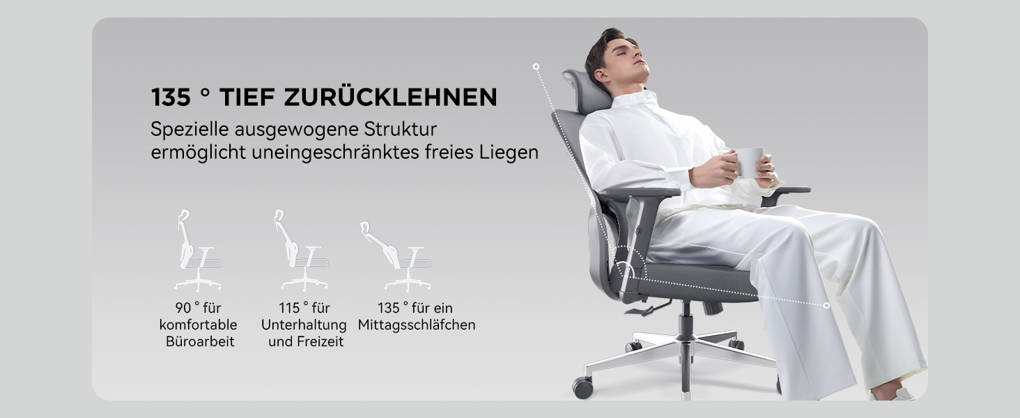 Hbada P2 Air Ergonomic Office Chair with Adjustable Lumbar Support, Height, Footrest, and 2D Headrest - Mesh Computer Chair, Swivel & Tilt Function, Black