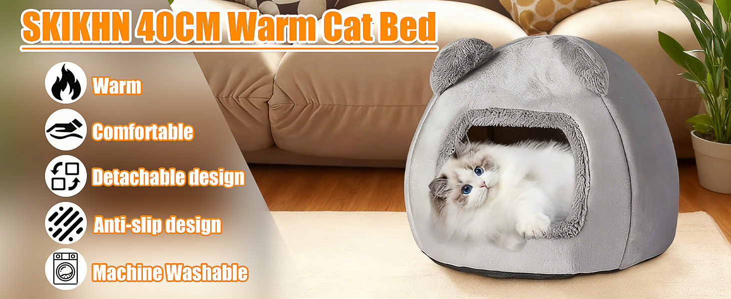 Кігтеточка-будиночок для котів, 40 см, сірий. М'яке ліжко з антиковзким дном та знімним матрацом. Підходить для котів та собак вагою до 5 кг.