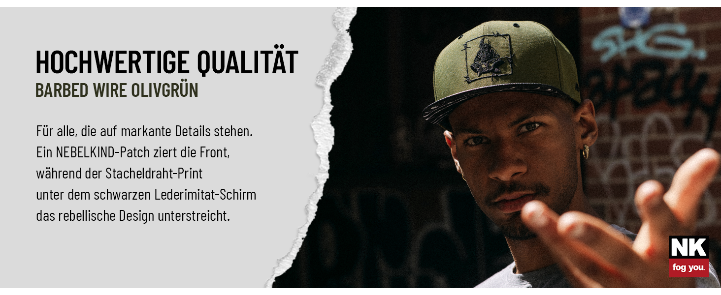 Кепка Nebelkind Snapback з прямим козирком (оливковий, унісекс)