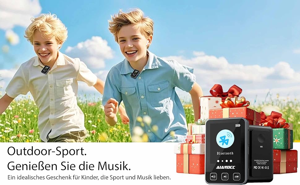 MP3-плеєр Bluetooth 5.3 зі спортивним кліпом та браслетом, 1.77