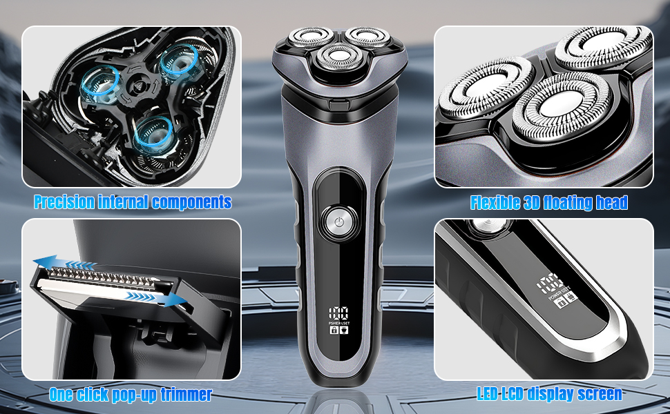 Електричний чоловічий верстат для гоління Shengxi з висувним тримером та IPX7 захистом, для сухого та вологого гоління, з функцією блокування від подорожей, подарунок для чоловіків