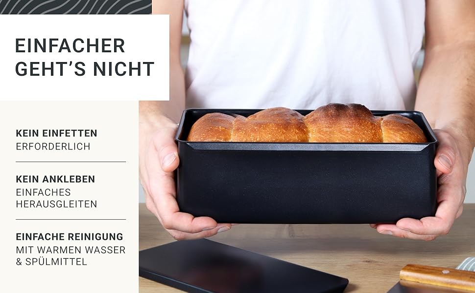 Форма для випічки хліба BREADLYST® Преміум з кришкою, вузька висока 23x11x10 см (30 см) - вуглецева сталь з антипригарним покриттям, до 260°C