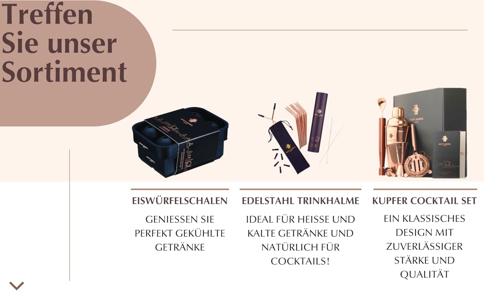 Rusty Barrel Roségold Cocktail Shaker Set - Premium Stainless Steel Bar Set with Shaker, Muddler, Strainer, Jigger, Spout, Spoon, Recipe Book & Gift Box