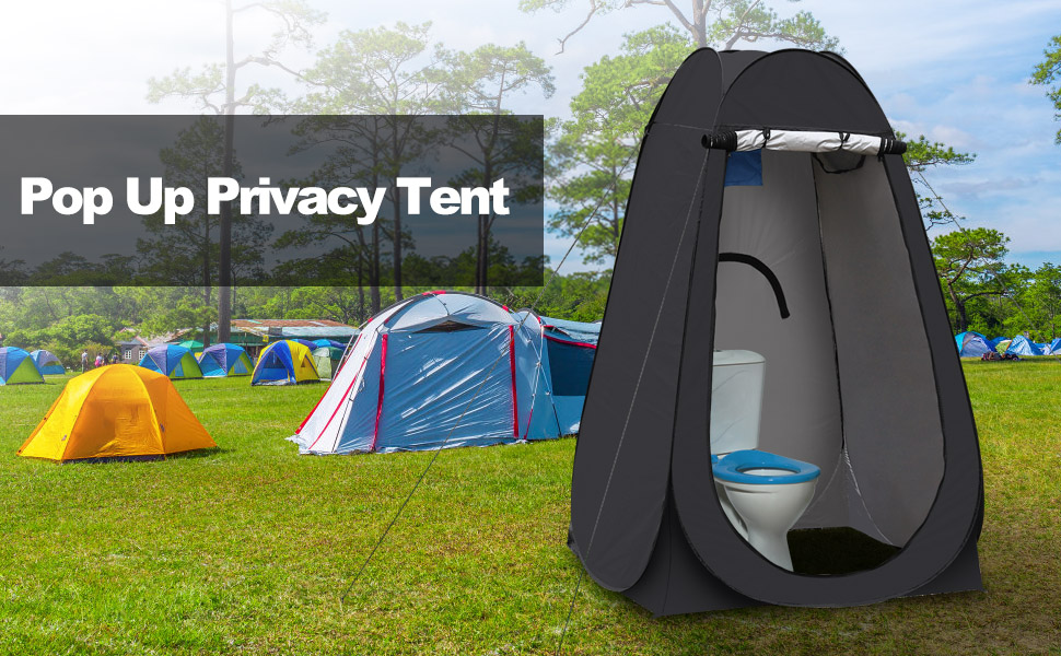 Намет для туалету CLIPOP Pop-Up, портативний, для душу, захист від сонця, водонепроникний, 120x120x190 см, чорний