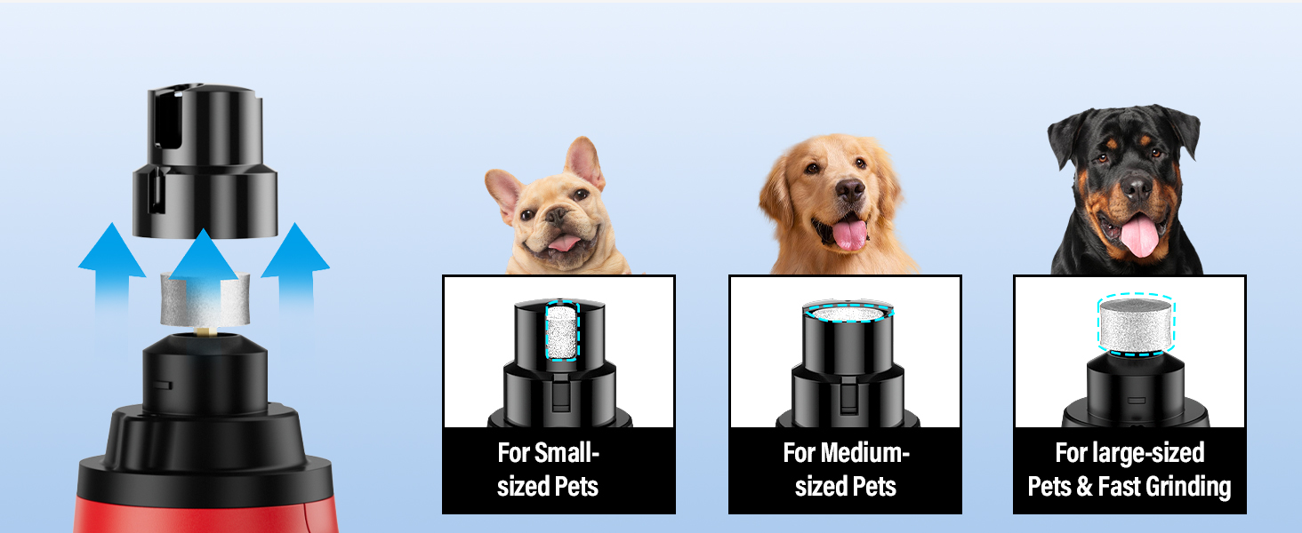 Шліфувальник кігтів для собак Casfuy Smarter Krallenschleifer 6-ступінчатий, з LED-підсвіткою, тихий, перезаряджається, для собак та котів великих, середніх та малих порід