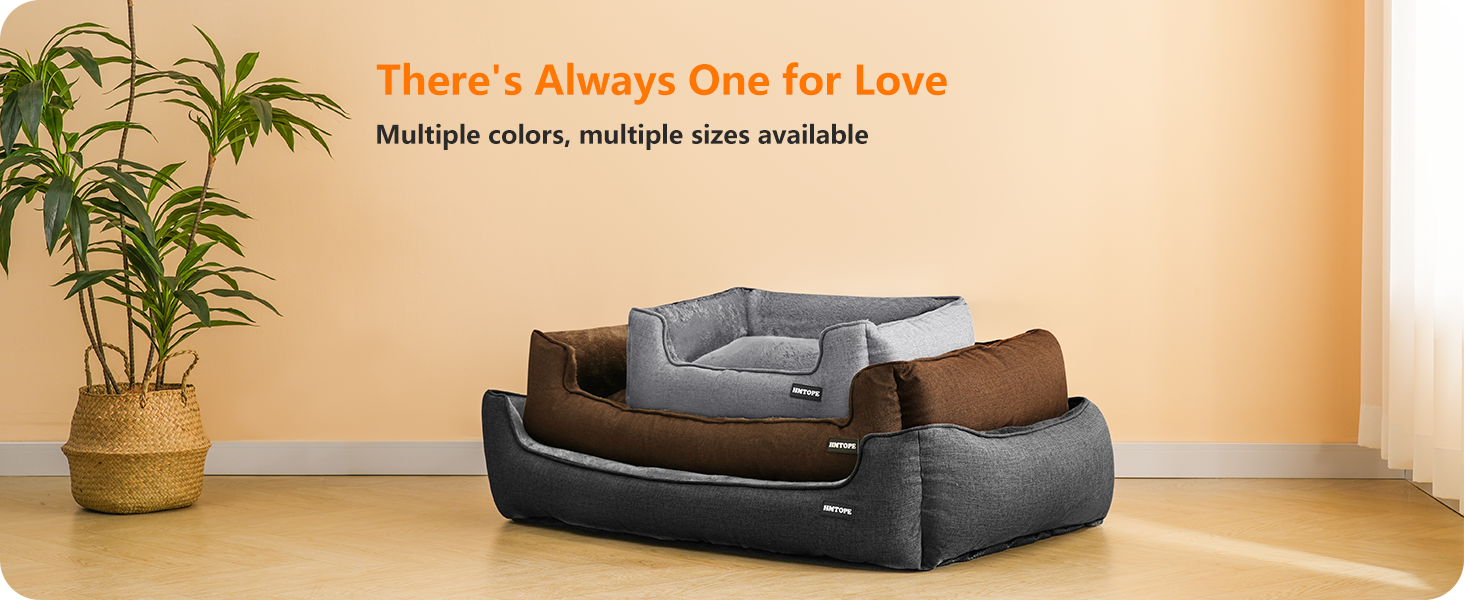 HMTOPE Dog Bed, Dog Sofa, Dog Cushion, Dog Basket, Detachable and Washable, Dark Grey, 110 x 86 x 26 cm