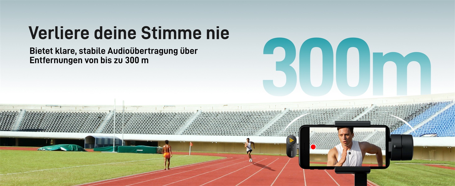 MAONO Бездротовий петличний мікрофон Wave T5 USB-C для iPhone 15/16, Android: 48kHz/24Bit, 30 годин роботи, шумозаглушення, 300м радіус дії