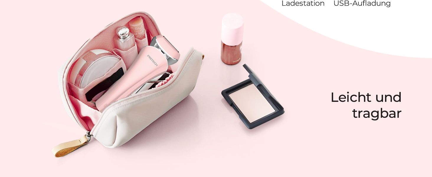 Електричний жіночий триммер для тіла: безболісне гоління ніг, бікіні та під пахв, бездротовий, акумуляторний, для мокрого та сухого використання, рожевий