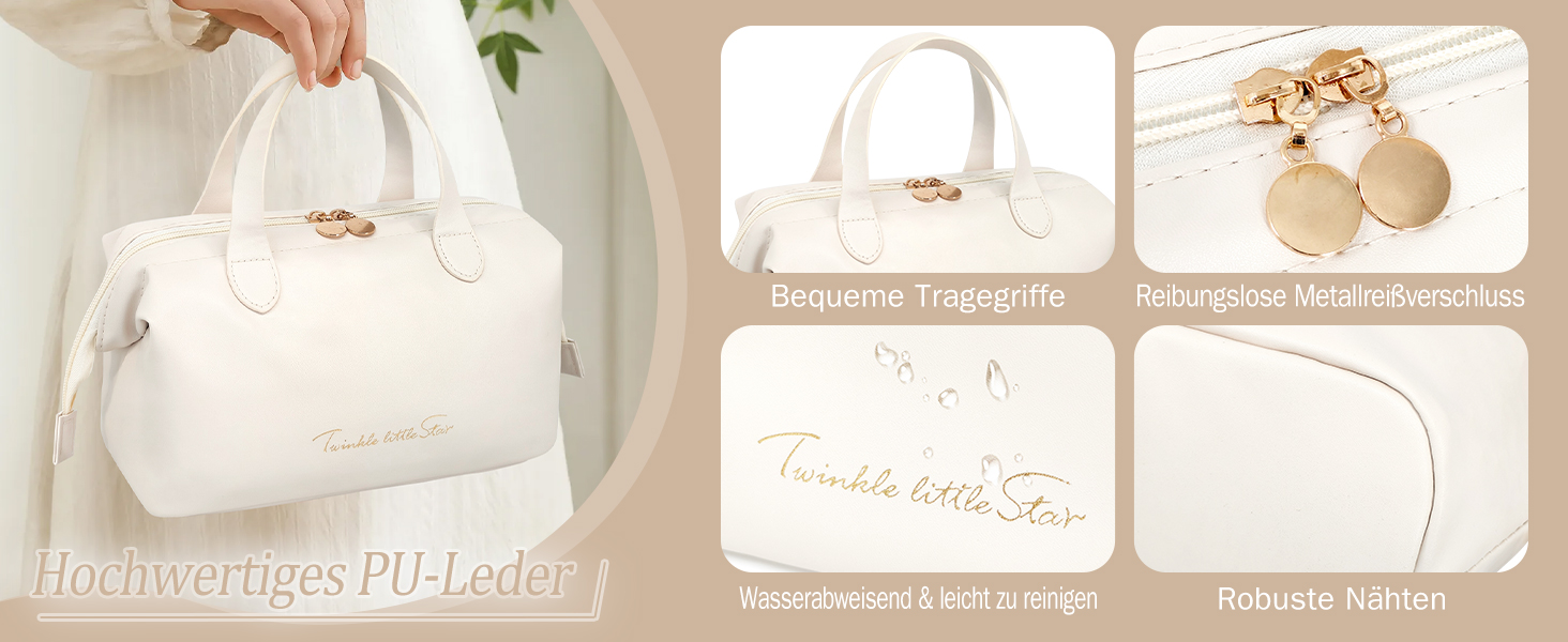 Набір косметичок для жінок: великі, малі, для подорожей, органайзер для макіяжу, beige (PU)