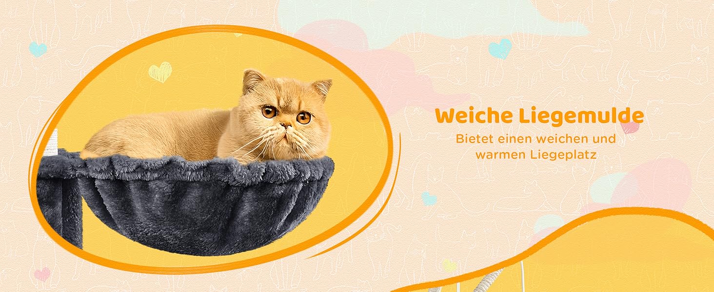 Котячий будиночок Yaheetech 170 см XL: когтеточка, ліжко, гамак, іграшки, сірий