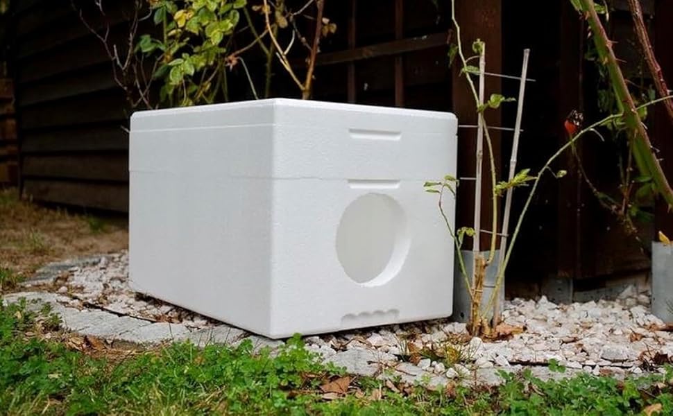 Вологостійкий котячий будиночок QLS зі стиропора, 58x38 см – ізольоване захисне житло для котів на вулицю